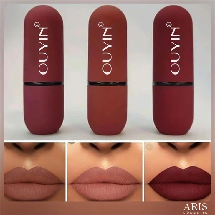 Colorful Highly Pigment Ultra Matte Waterproof Lipstick Cosmetic